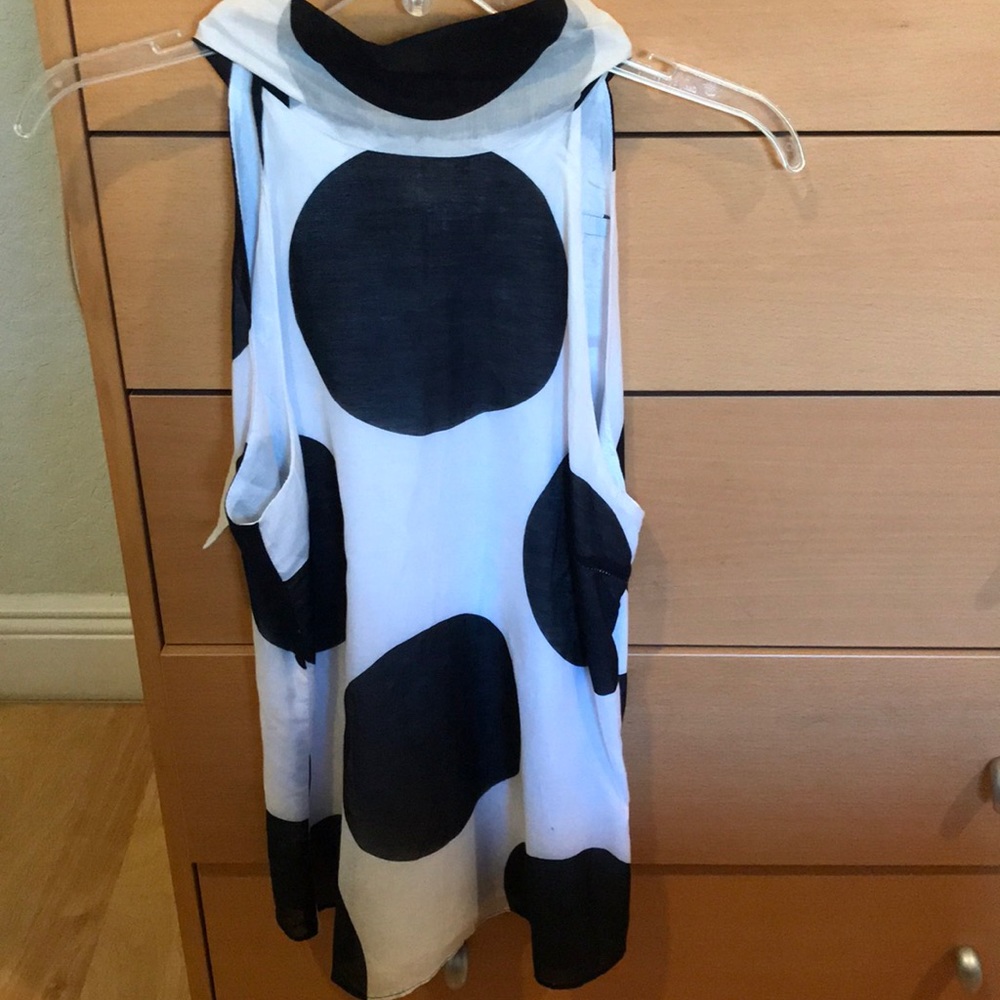 Zara Black and White Polka Dot Blouse